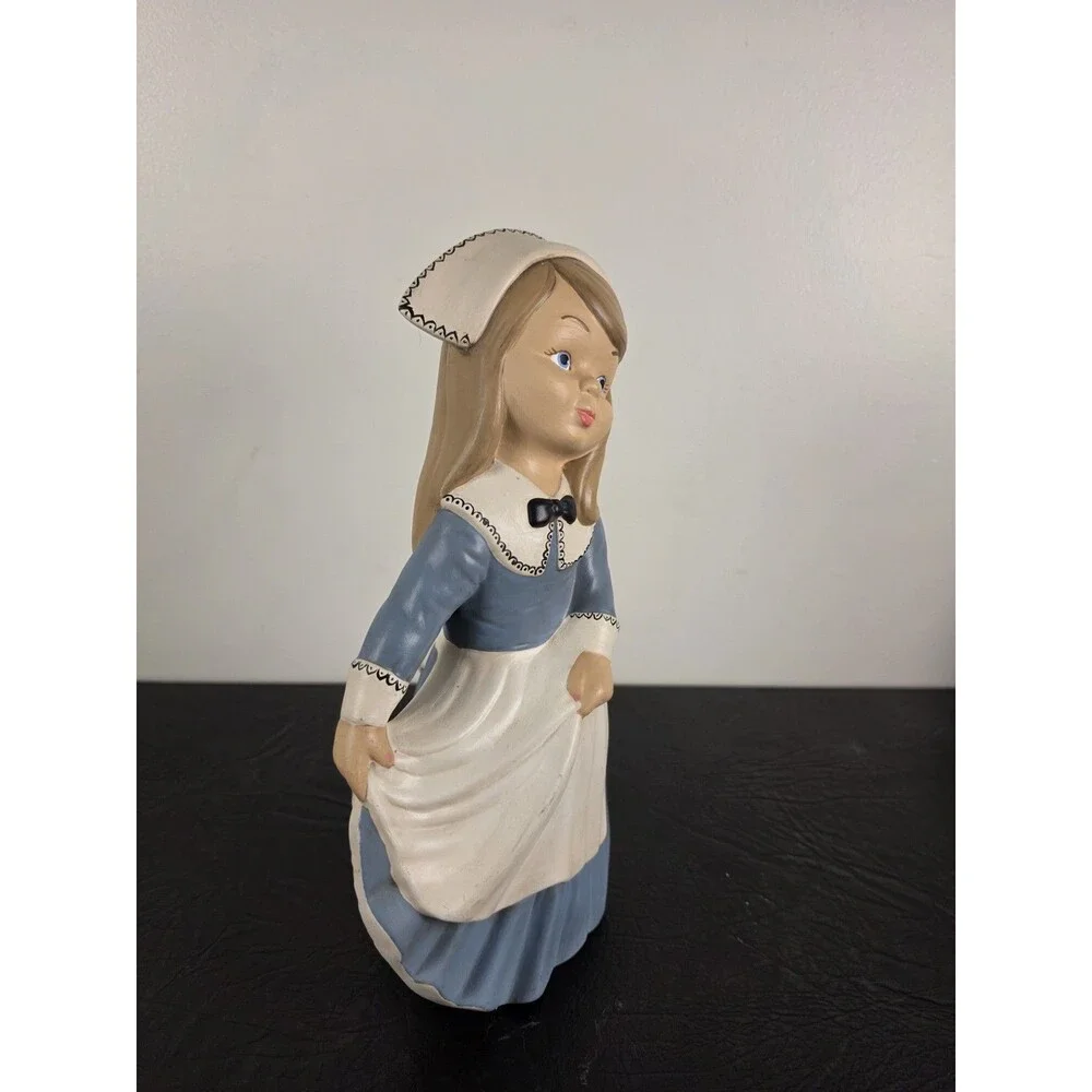 Antique 1960’s/70’s Hand Painted Pilgrim Woman, Very Rare Ceramic 7 Inches Tall